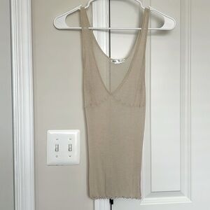 Zara Semi Sheer Tank, Size Small